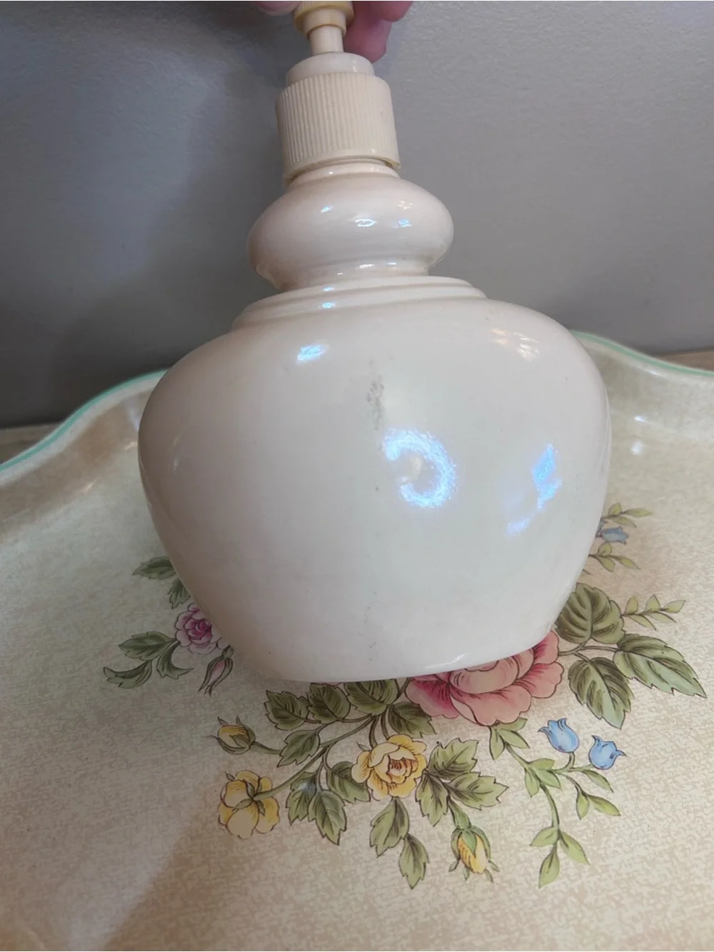Avon Cream Floral Ceramic Vanity Set with Pastel Accents